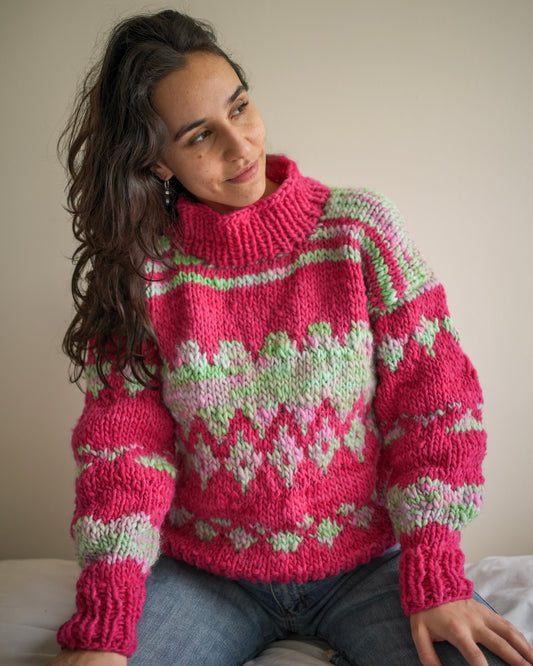 Geométrico rosado fuerte